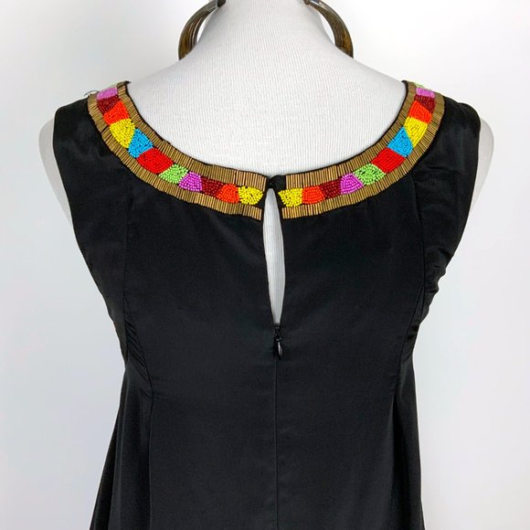 Yoana Baraschi Black Rainbow Beaded Y2K Tank Top Size 6 - Picture 7 of 16